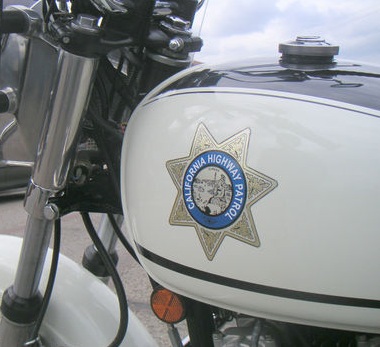 California Highway Patrol badge on Kawasaki KZ900-C2